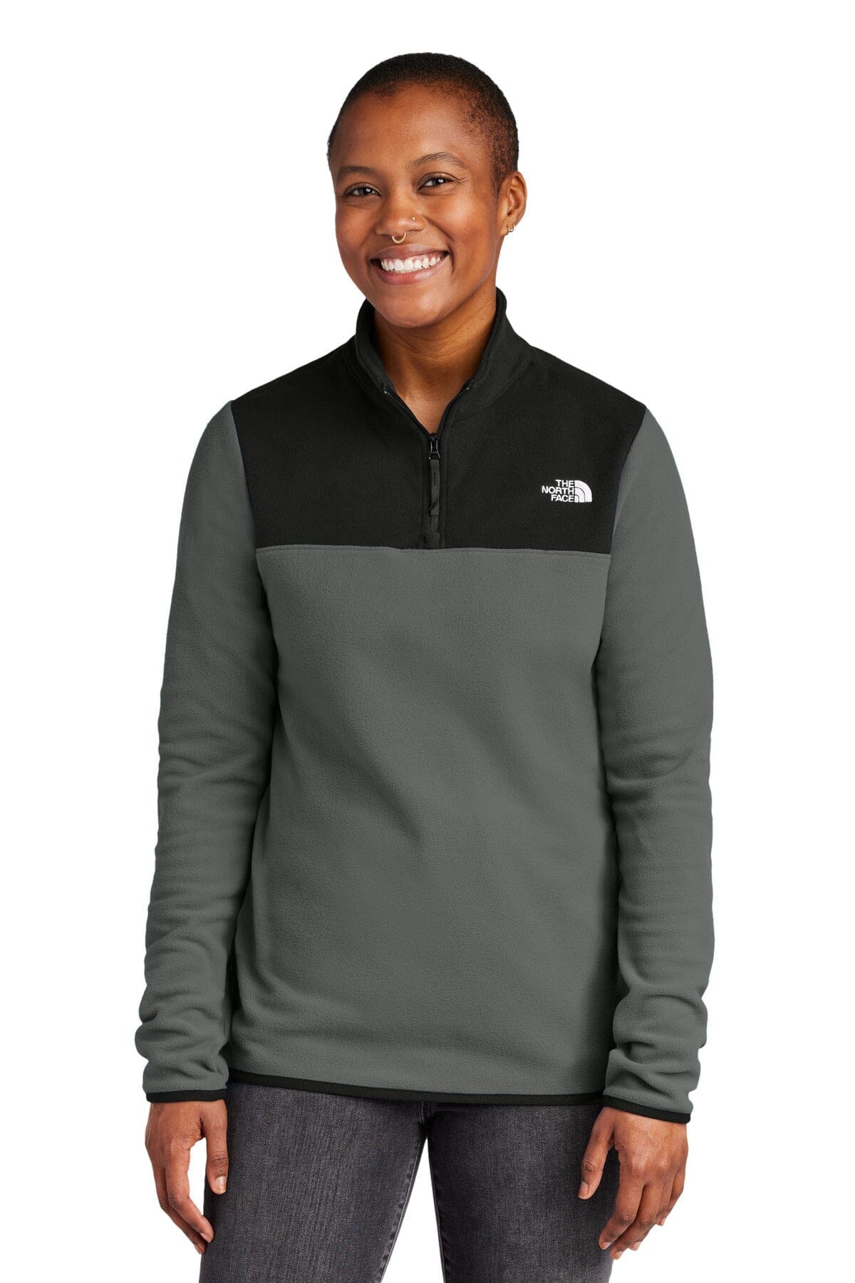TNF Women's Glacier 1/4-Zip Fleece The North Face Luxvian Asphalt Grey/ TNF Black S 